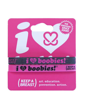 KEEP A BREAST I Love Boobies! 2 Pack Mini Bracelets Alternative Image