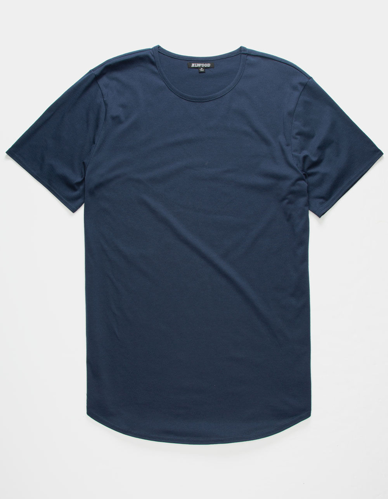 ELWOOD Curved Hem Navy Mens Tall Tee image number 0