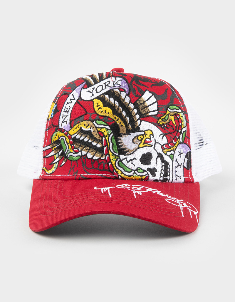 ED HARDY NYC Eagle Womens Trucker Hat image number 1