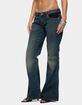 EDIKTED Tatem Lacey Low Rise Flared Jeans image number 2