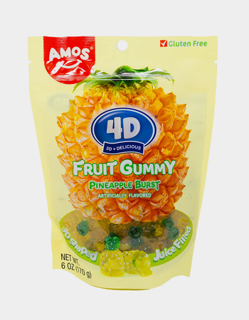 AMOS 4D Fruit Pineapple Burst Gummy Candy Primary Image