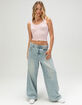FULL TILT Tapestry Textured Womens V-Neck Tank Top image number 2