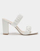 DELICIOUS Womens White Scrunch Heel Mules image number 2