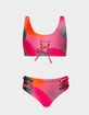 PQ SWIM Tie Dye Lace Up Girls Bikini Set image number 1