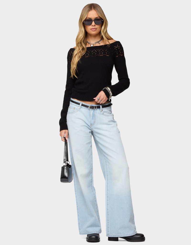 EDIKTED Lillis Boat Neck Knit Top image number 1