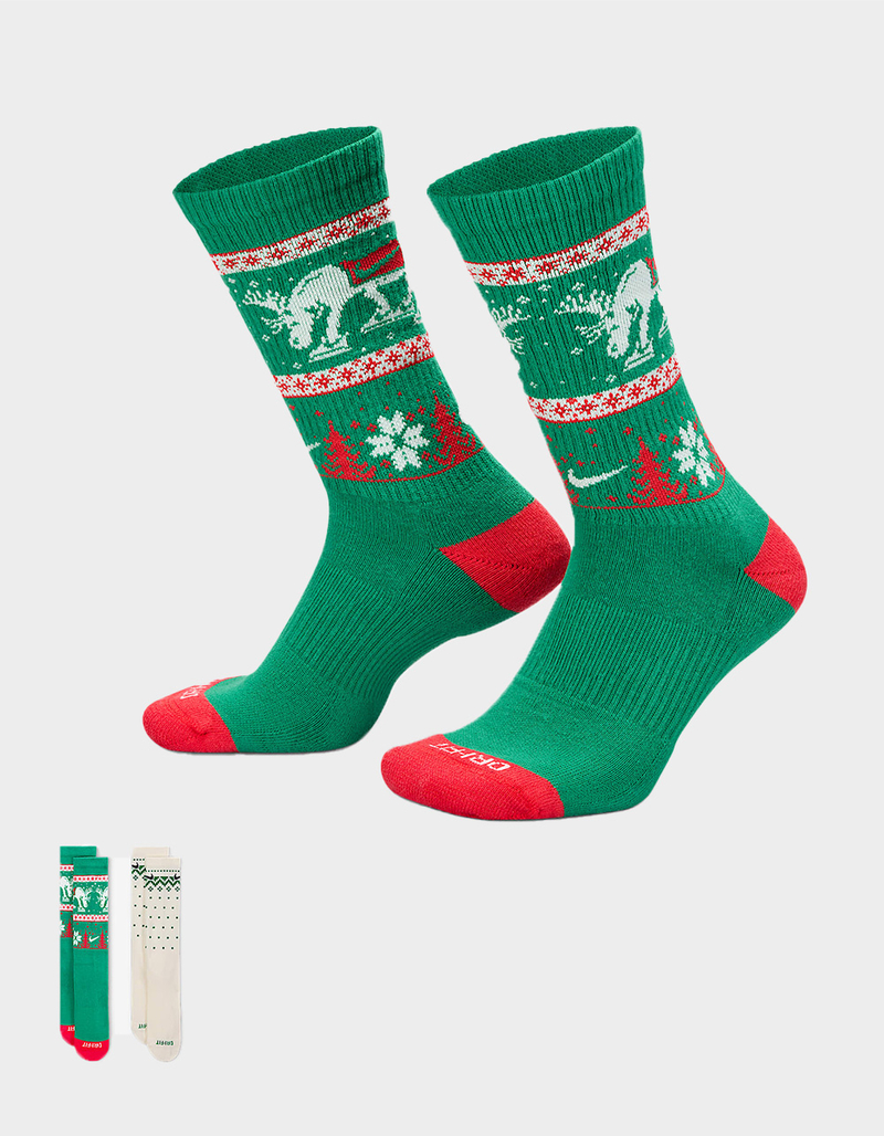 NIKE Everyday Plus 2 Pack Winter Wonderland Crew Socks image number 0