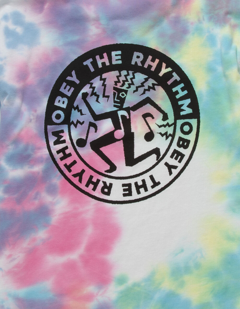 OBEY Rhythm Mens Tie Dye T-Shirt image number 2