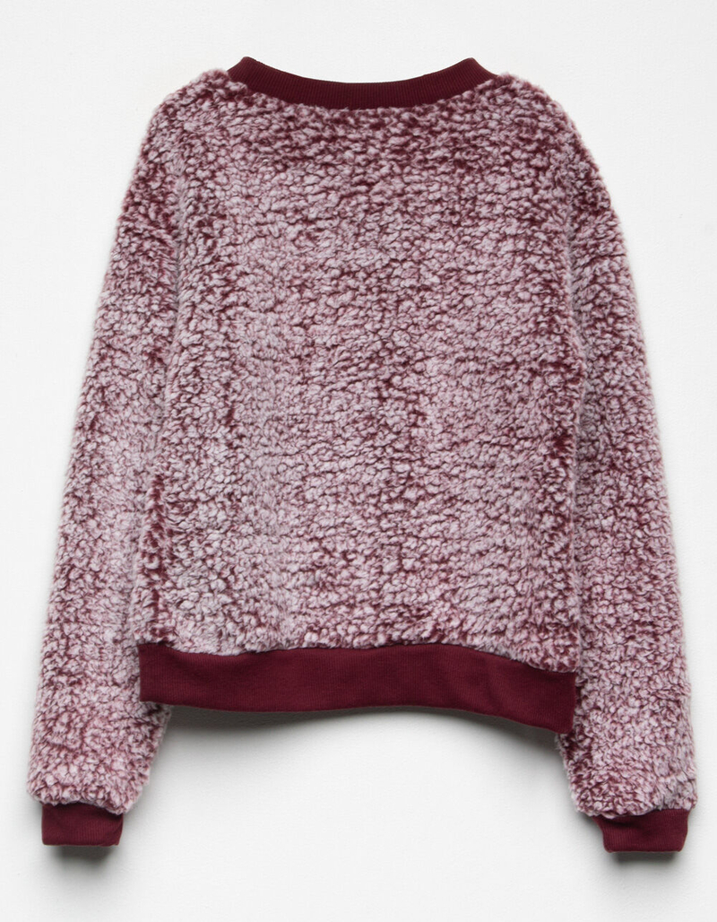 DESTINED Frosted Burgundy Girls Crew Sweatshirt image number 2