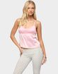 EDIKTED Blanca Satin Effect Lace Trim Tank Top image number 1