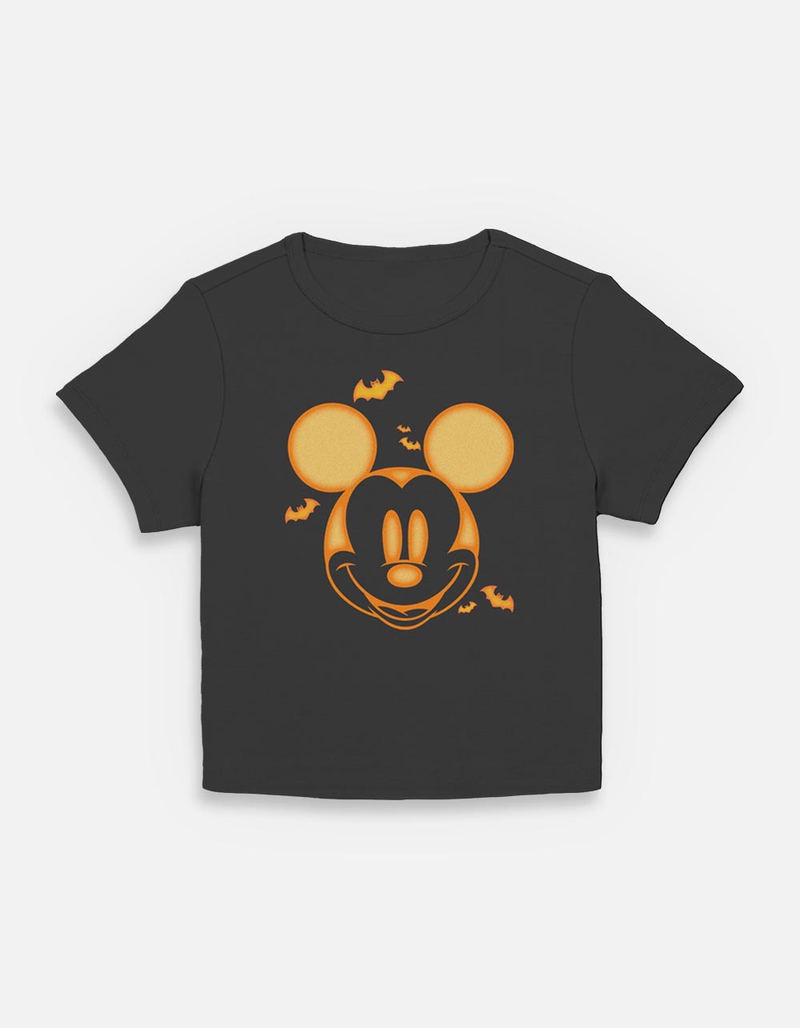 DISNEY Mickey Pumpkin Womens Baby Tee image number 0