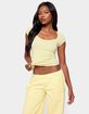 EDIKTED Chari Ribbed Scoop Neck Tee image number 1