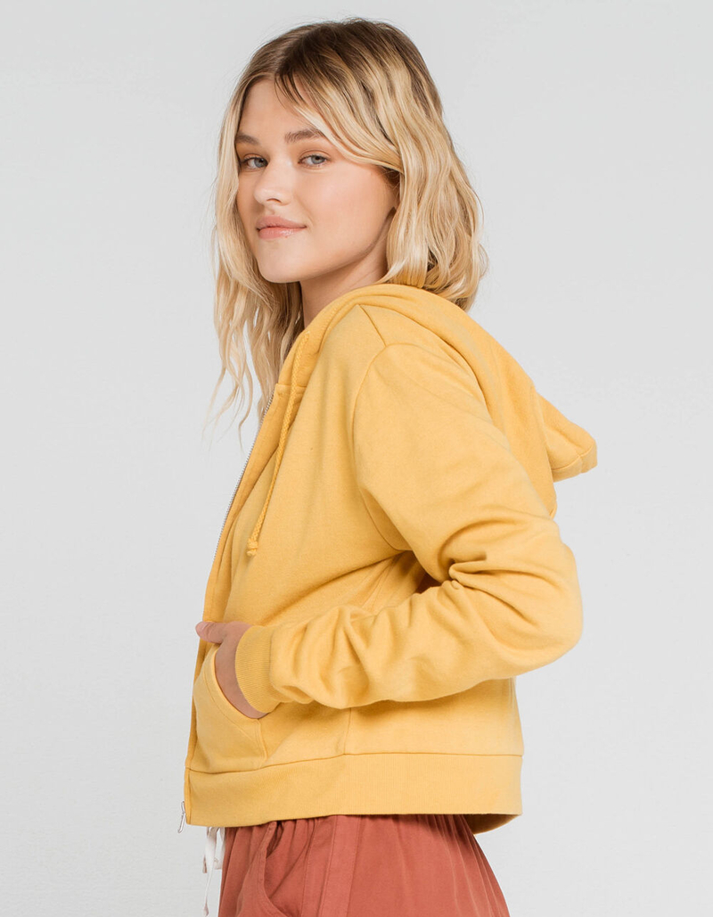 FULL TILT Essentials Womens Mustard Crop Hoodie image number 1