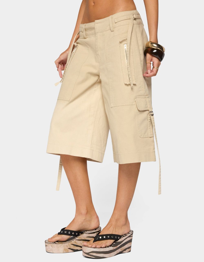EDIKTED Avelisse Cotton Cargo Bermuda Shorts image number 1