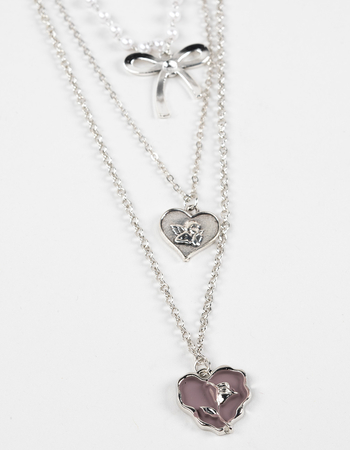 FULL TILT Layered Pearl/Rose/Angel Charm Necklace Alternative Image