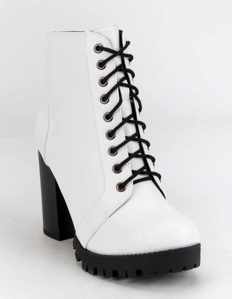 SODA Lace Up Womens Heeled Booties image number 0