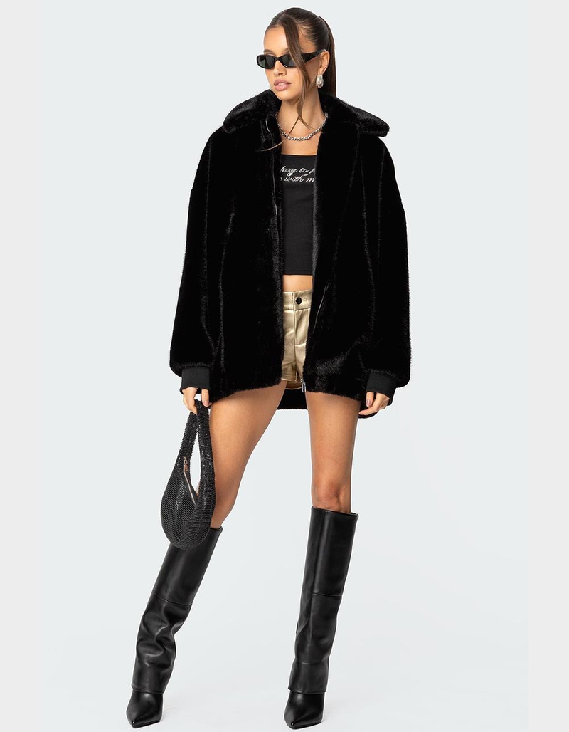 EDIKTED Taylor Oversized Faux Fur Jacket image number 1