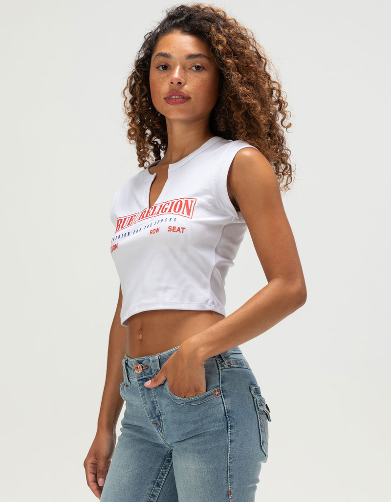TRUE RELIGION Logo Womens V-Notch Tee image number 2