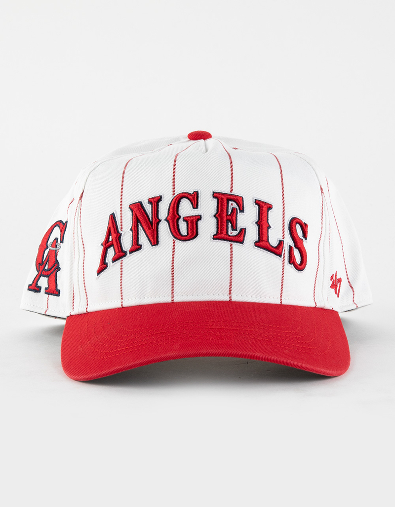 47 BRAND Los Angeles Angels Cooperstown Double Header Pinstripe &rsquo;47 Hitch Snapback Hat image number 1