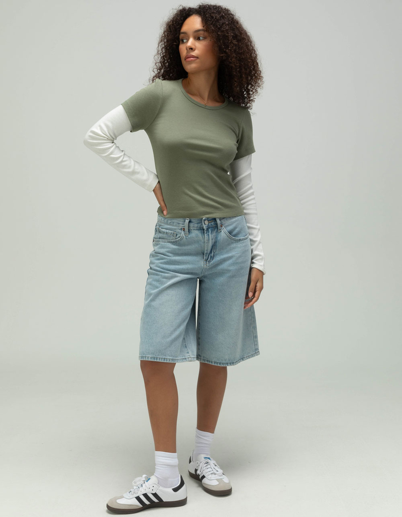 RSQ Womens 2FER Long Sleeve Tee image number 1