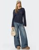 EDIKTED Drop Shoulder Light Knit Sweater image number 2