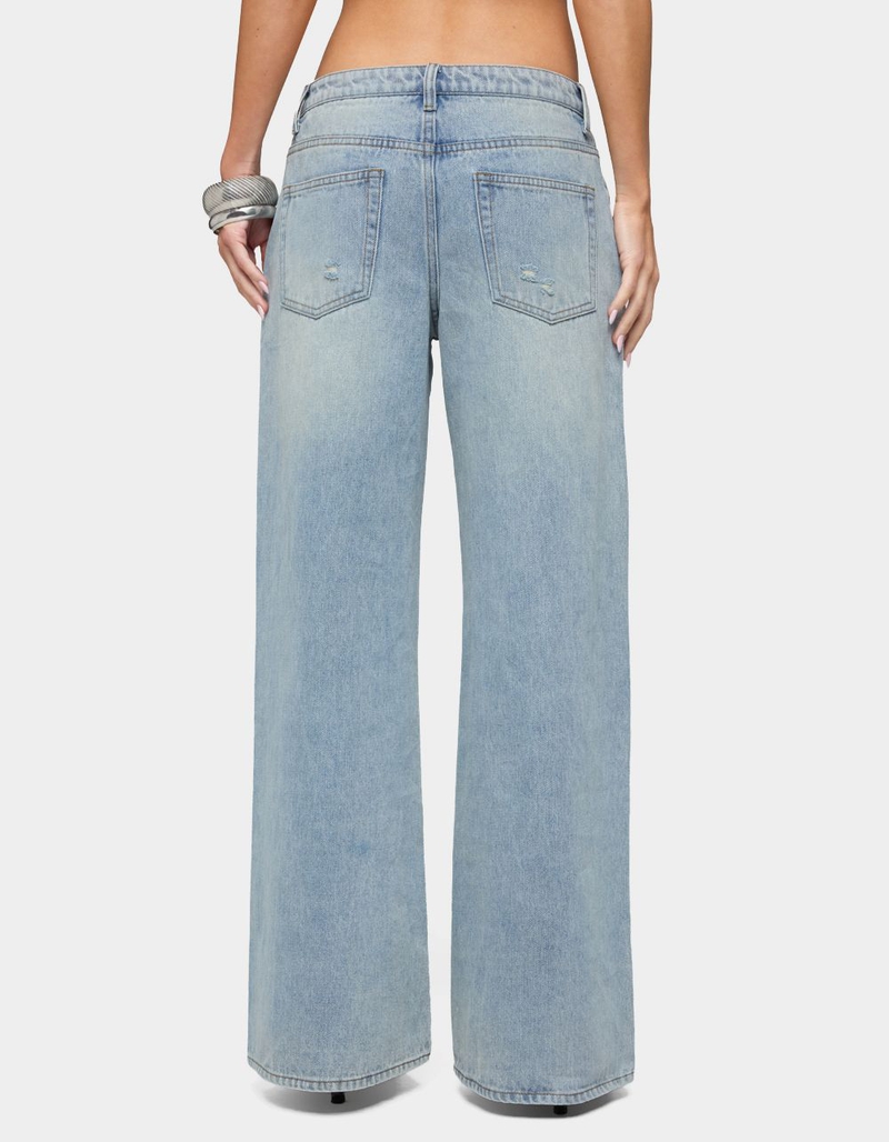 EDIKTED Ellah Distressed Low Rise Baggy Jeans image number 2