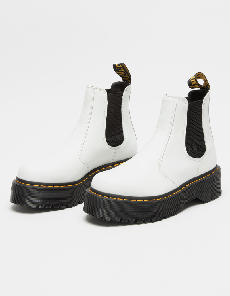 DR. MARTENS 2976 Quad Platform Womens White Chelsea Boots image number 0