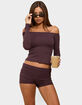 EDIKTED Tezia Off Shoulder Long Sleeve Top image number 2