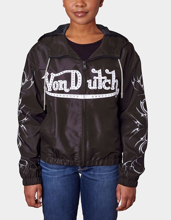VON DUTCH Taslon Crystal Womens Zip Jacket Primary Image