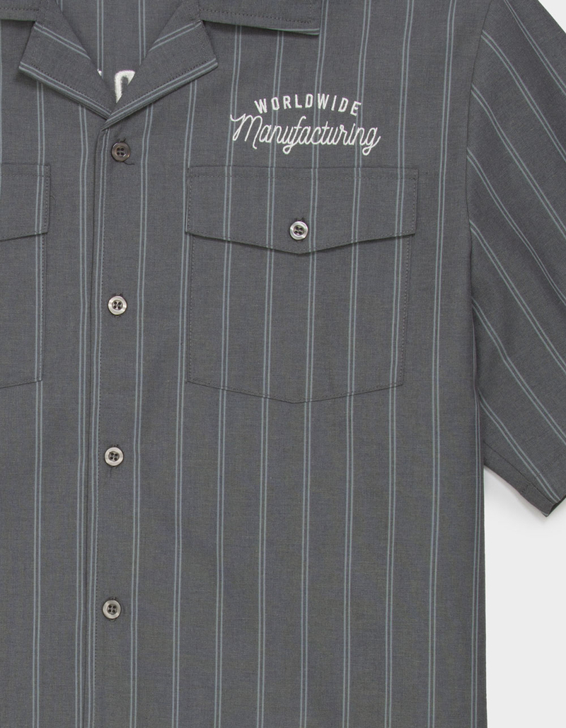 RSQ Mens Embroidered Stripe Button Up Shirt image number 3