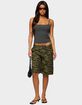 EDIKTED Camo Denim Low Rise Bermuda Shorts image number 5