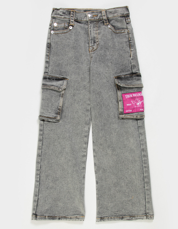 TRUE RELIGION Leila Girls High Rise Wide Leg Cargo Jeans Primary Image