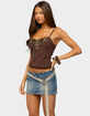 EDIKTED Sequin Butterfly Ribbed Tank Top image number 2