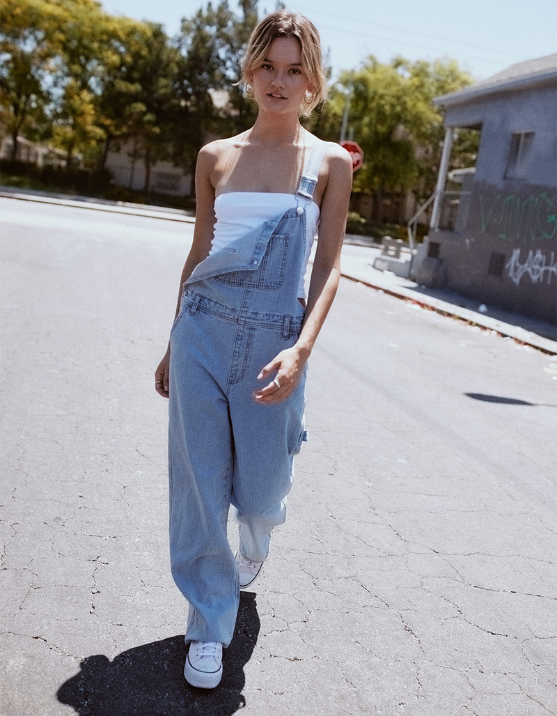 RSQ Womens Boyfriend Denim Overalls image number 0
