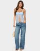 EDIKTED Edna Floral Embroidered Low Rise Jeans image number 5