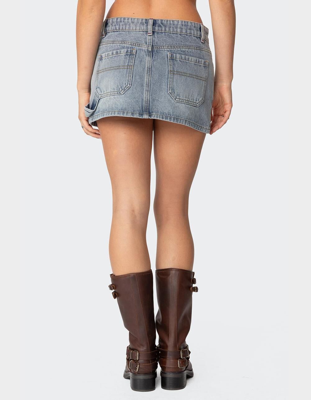 EDIKTED Gigi Carpenter Denim Mini Skirt - BLUE | Tillys