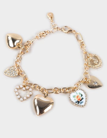 FULL TILT Multi Heart Charm Bracelet  Alternative Image