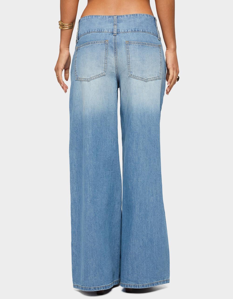 EDIKTED Wide Waistband Low Rise Baggy Jeans image number 2