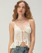 WEST OF MELROSE Womens Lace Flyaway Cami image number 1