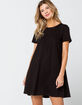 HEART & HIPS Solid Black Sweatshirt Dress image number 1