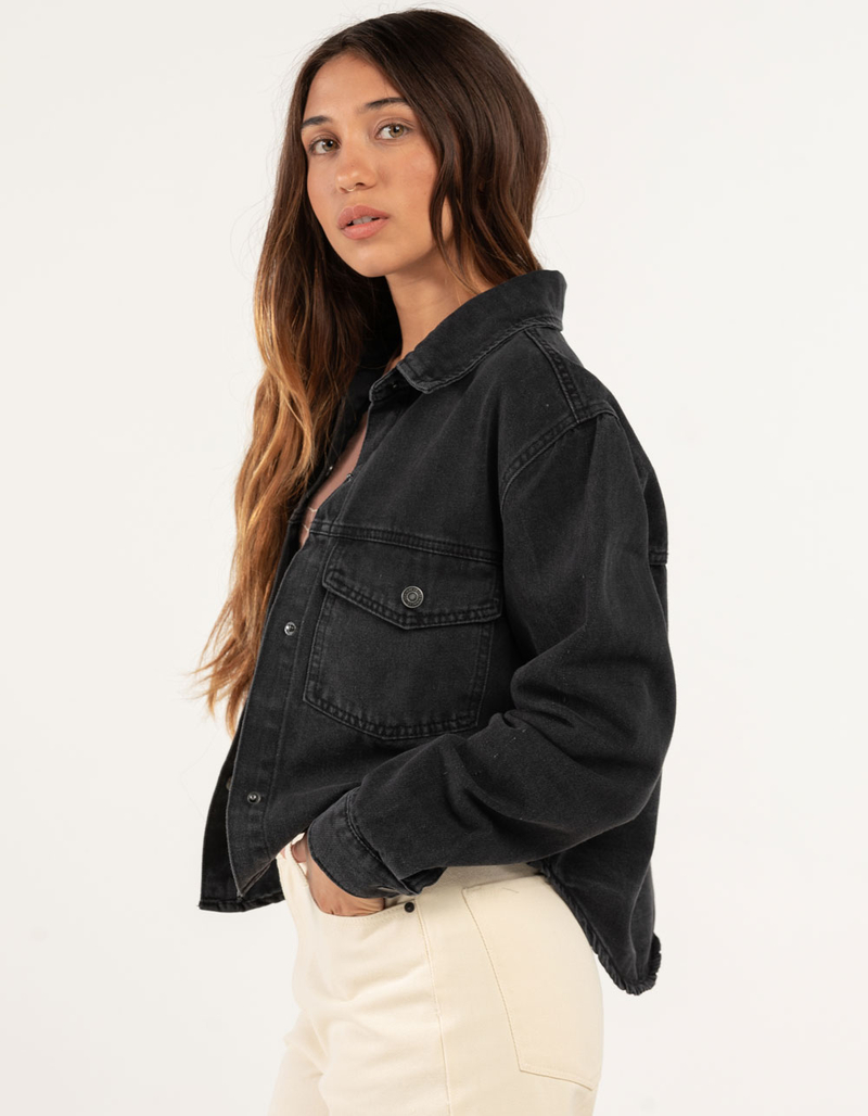 STOOSH Womens Crop Denim Shacket image number 1