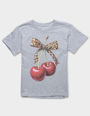 CHERRIES Leopard Bow Unisex Kids Tee Primary Image