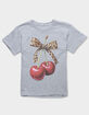 CHERRIES Leopard Bow Unisex Kids Tee image number 1