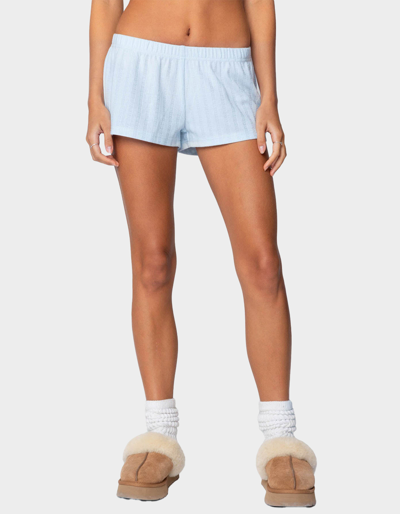 EDIKTED Irene Low Rise Pointelle Micro Shorts image number 0