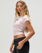 RSQ Womens California Embroidered Cherries Baby Tee image number 3
