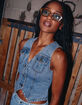 WEST OF MELROSE Womens Denim Vest image number 1
