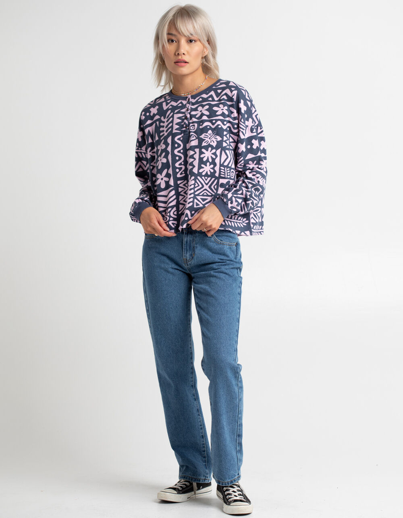 QUIKSILVER Sunset Spot Womens Henley Crewneck Sweatshirt image number 3