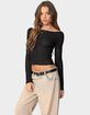 EDIKTED Textured Sheer Boat Neck Top image number 3