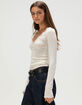 BDG Urban Outfitters Diana Layering Womens Lace Trim Henley Top image number 3