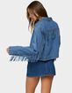 EDIKTED Maurice Fringed Denim Jacket image number 3
