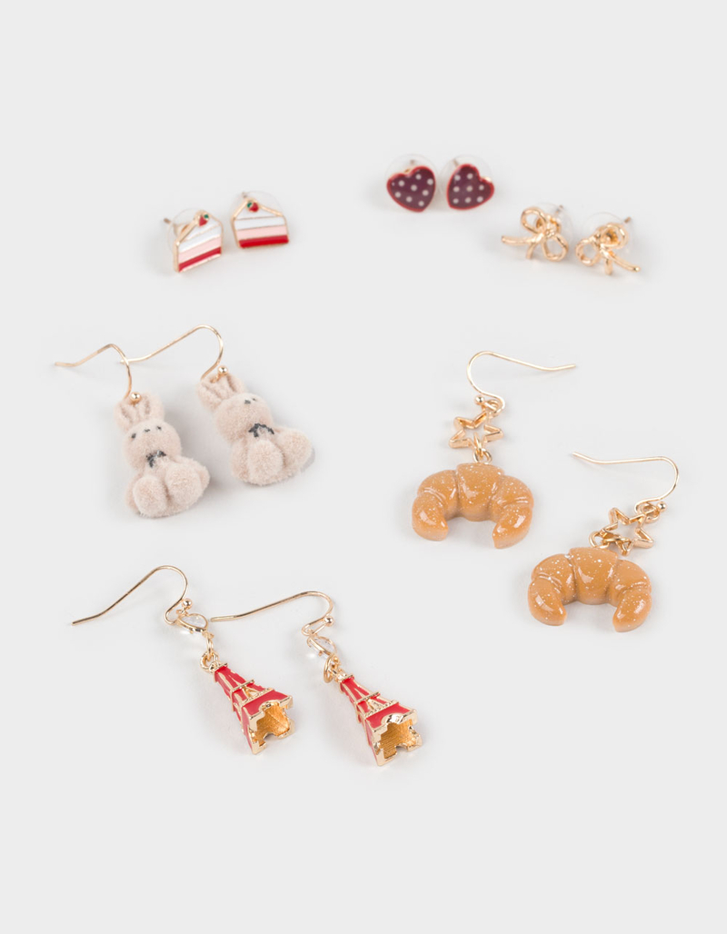 FULL TILT 6 Pack Bunny/Croissant Earrings image number 0